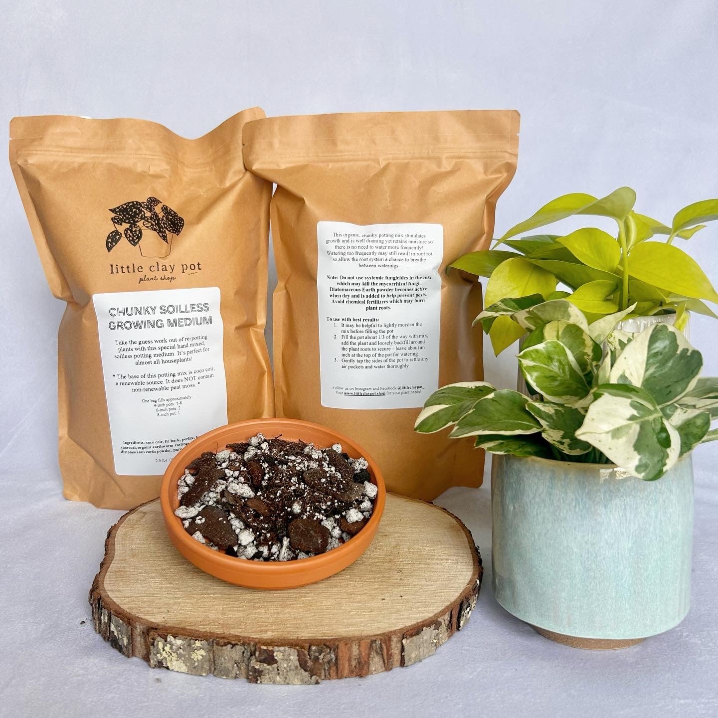 soilless potting mix Chunky Soilless Potting Medium (2.5 lbs) – little clay pot